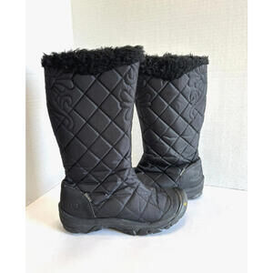 Keen Dry Burlington Boots Womens Insulated Winter Mid Calf Black Quilted Zip 7.5